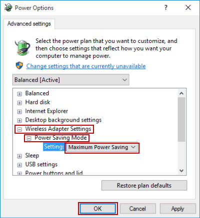 power saving modes